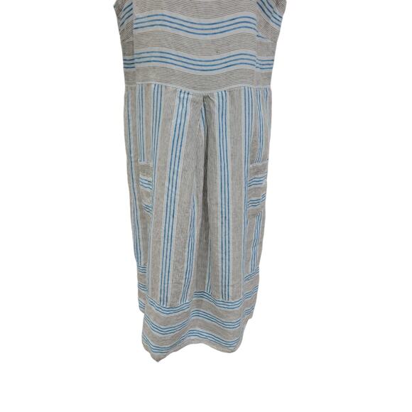 J. Jill Love Linen Linen Dress Women's Size MT Sleeveless Striped Sheath Pockets - Picture 5 of 13